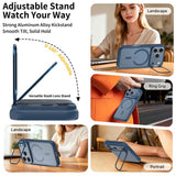 iPhone 18 Pro Max / 17 Pro Max Hybrid Plast Skal m. Stötdämpande Kanter & Kickstand - MagSafe Kompatibel - Blå