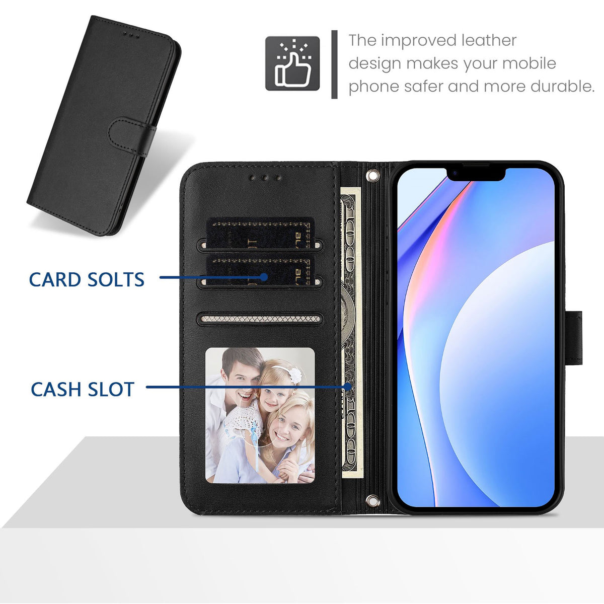 Xiaomi Redmi Note 17 Pro Max (5G) EIDERWOOD Konstläder Fodral m. Armband - Svart