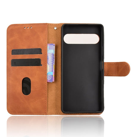 Sony Xperia 10 VIII EIDERWOOD Fodral i Konstläder med Plånbok och Stativfunktion - Brun