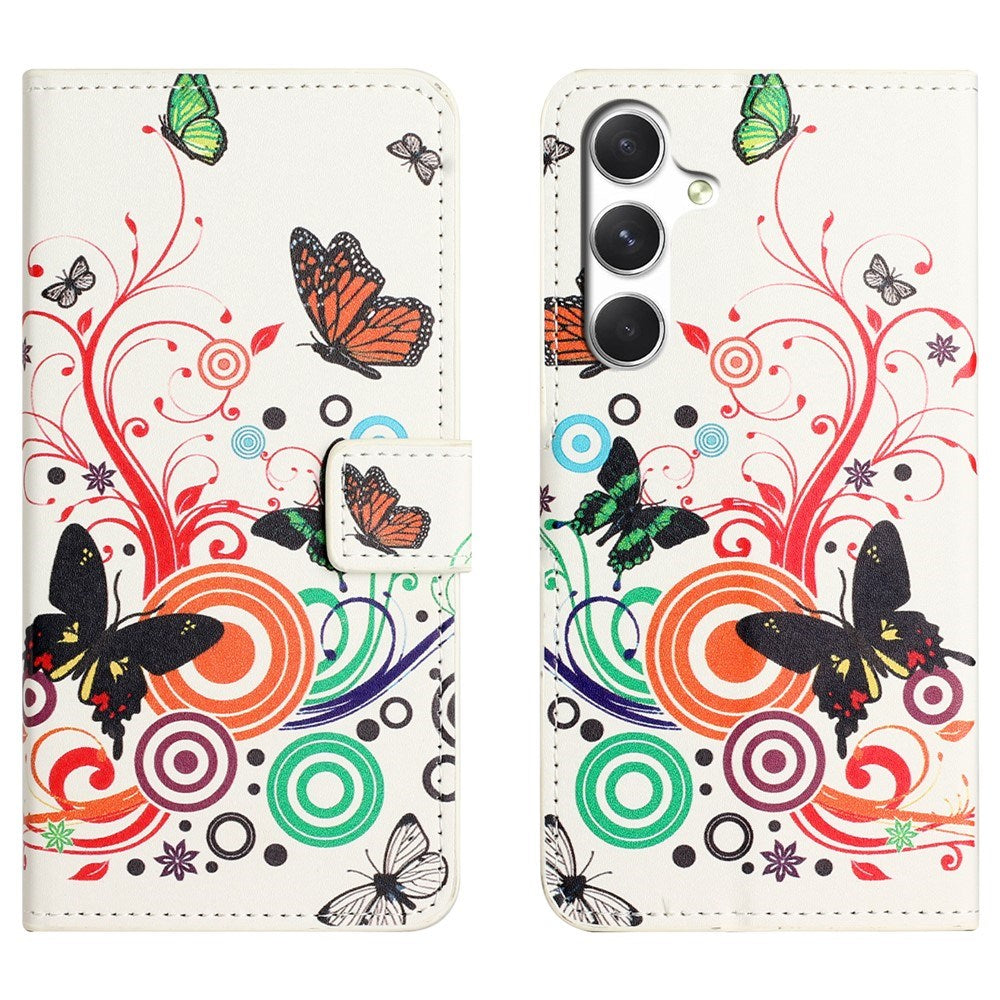 Samsung Galaxy S26 FE EIDERWOOD Fodral med Korthållare och Stativfunktion - Vit / Fjärilar