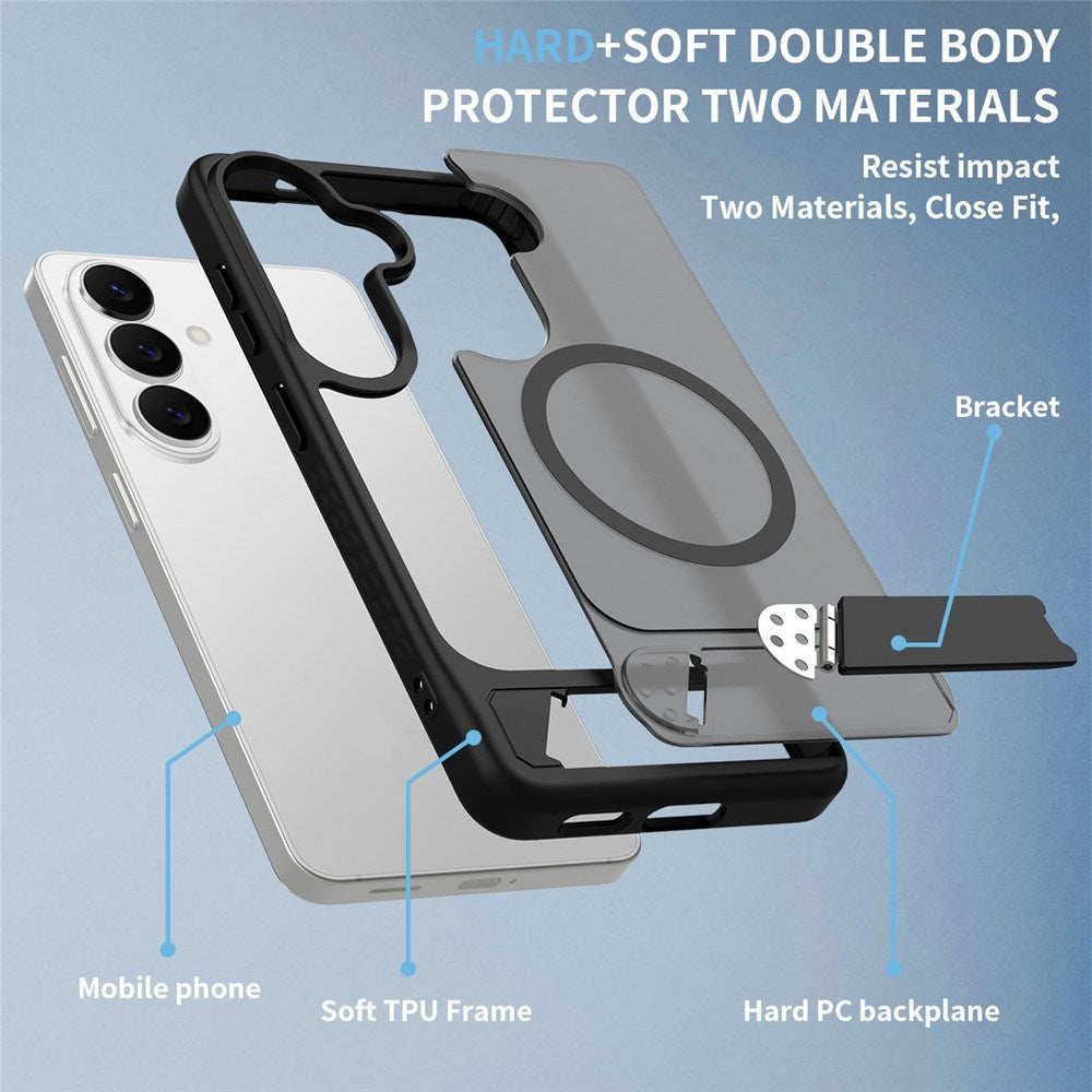 Samsung Galaxy S26 FE / S25 FE EIDERWOOD Hybrid Skal m. Kickstand - MagSafe Kompatibel - Svart