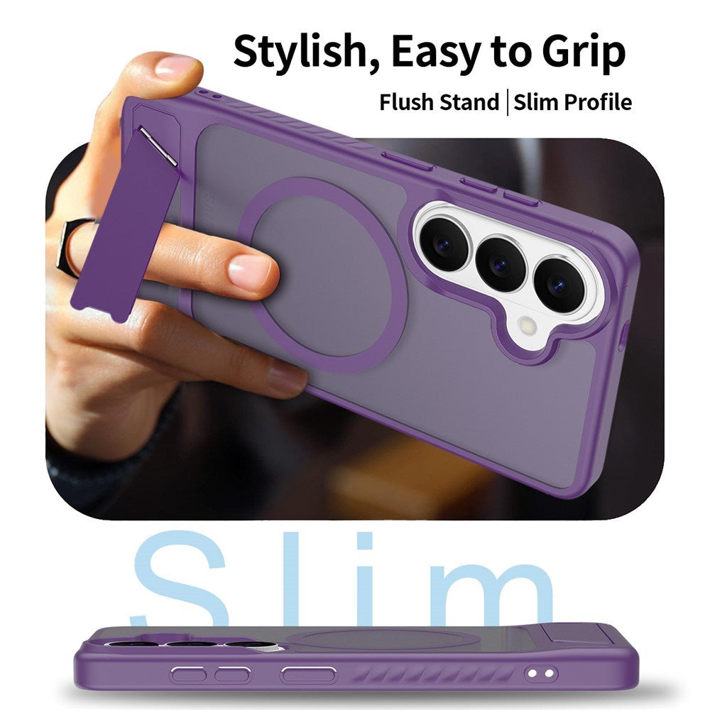Samsung Galaxy S26 FE / S25 FE EIDERWOOD Hybrid Skal m. Kickstand - MagSafe Kompatibel - Lila
