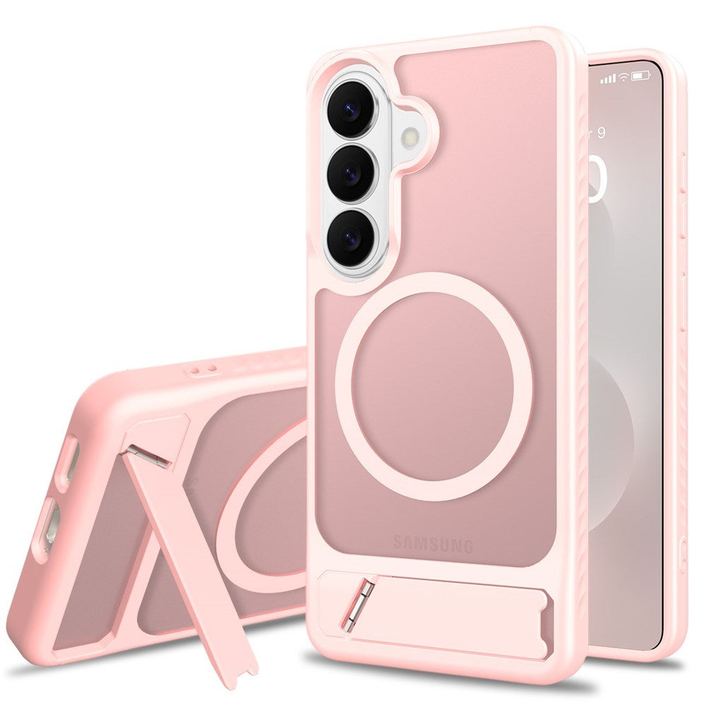 Samsung Galaxy S26 FE / S25 FE EIDERWOOD Hybrid Skal m. Kickstand - MagSafe Kompatibel - Rosa
