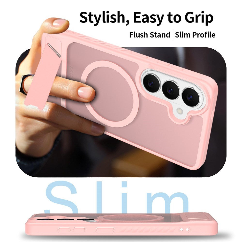 Samsung Galaxy S26 FE / S25 FE EIDERWOOD Hybrid Skal m. Kickstand - MagSafe Kompatibel - Rosa