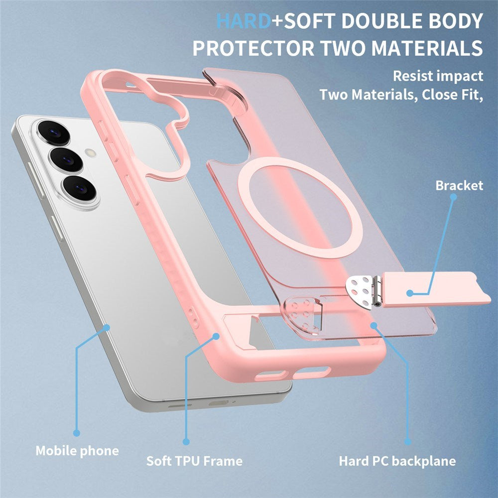 Samsung Galaxy S26 FE / S25 FE EIDERWOOD Hybrid Skal m. Kickstand - MagSafe Kompatibel - Rosa