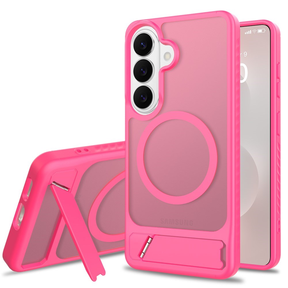 Samsung Galaxy S26 FE / S25 FE EIDERWOOD Hybrid Skal m. Kickstand - MagSafe Kompatibel - Pink