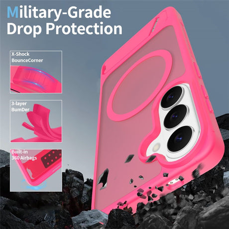 Samsung Galaxy S26 FE / S25 FE EIDERWOOD Hybrid Skal m. Kickstand - MagSafe Kompatibel - Pink