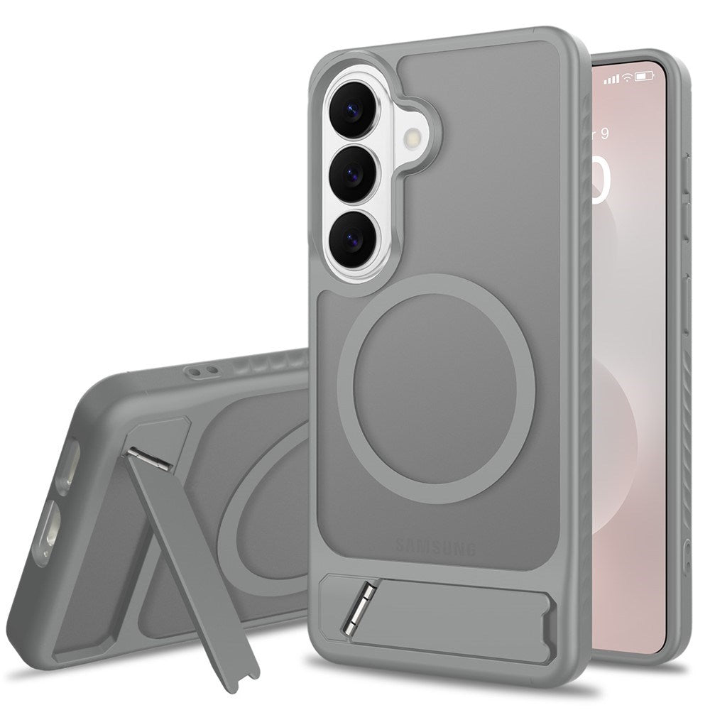 Samsung Galaxy S26 FE / S25 FE EIDERWOOD Hybrid Skal m. Kickstand - MagSafe Kompatibel - Grå