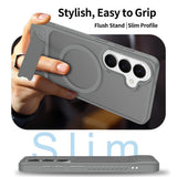 Samsung Galaxy S26 FE / S25 FE EIDERWOOD Hybrid Skal m. Kickstand - MagSafe Kompatibel - Grå