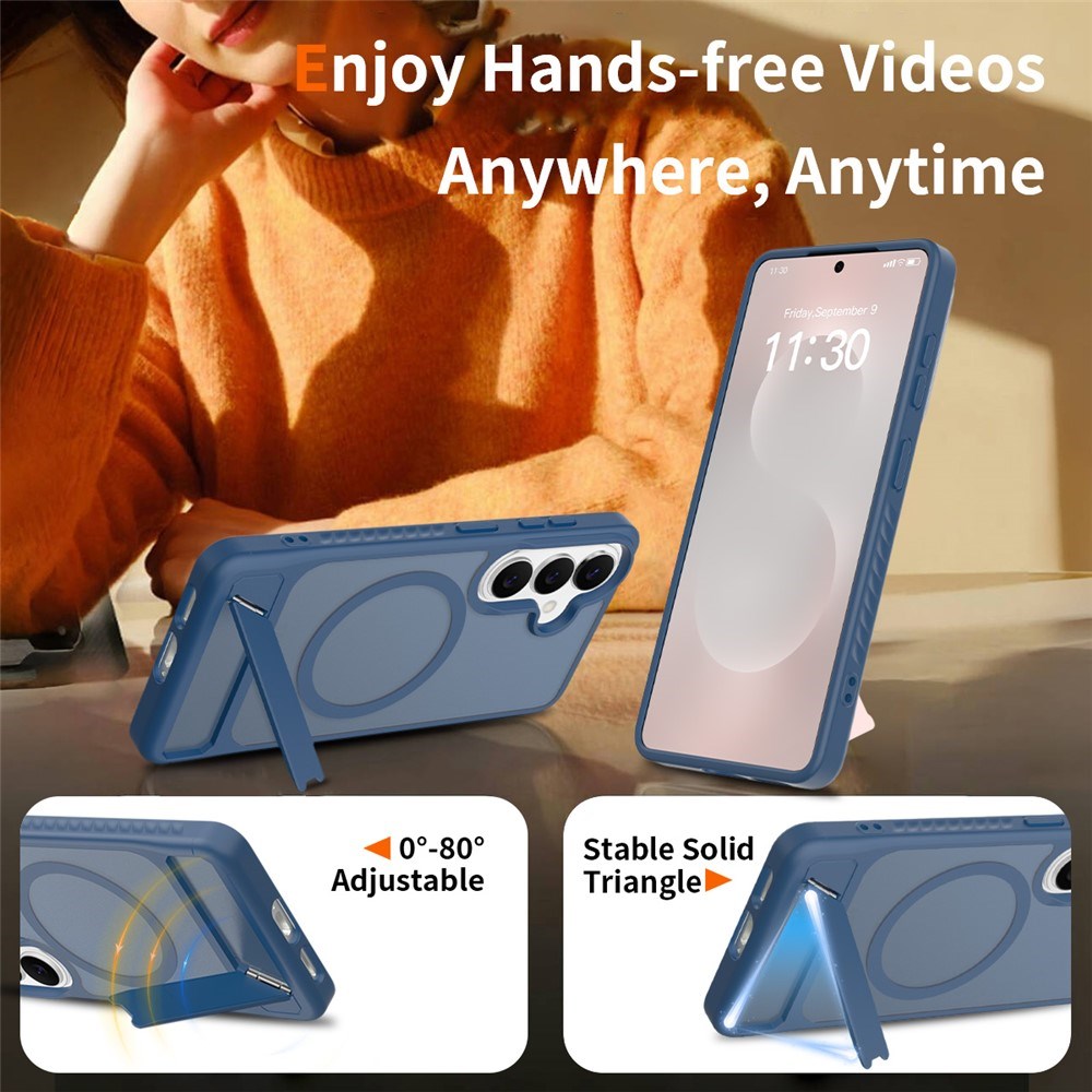 Samsung Galaxy S26 FE / S25 FE EIDERWOOD Hybrid Skal m. Kickstand - MagSafe Kompatibel - Blå