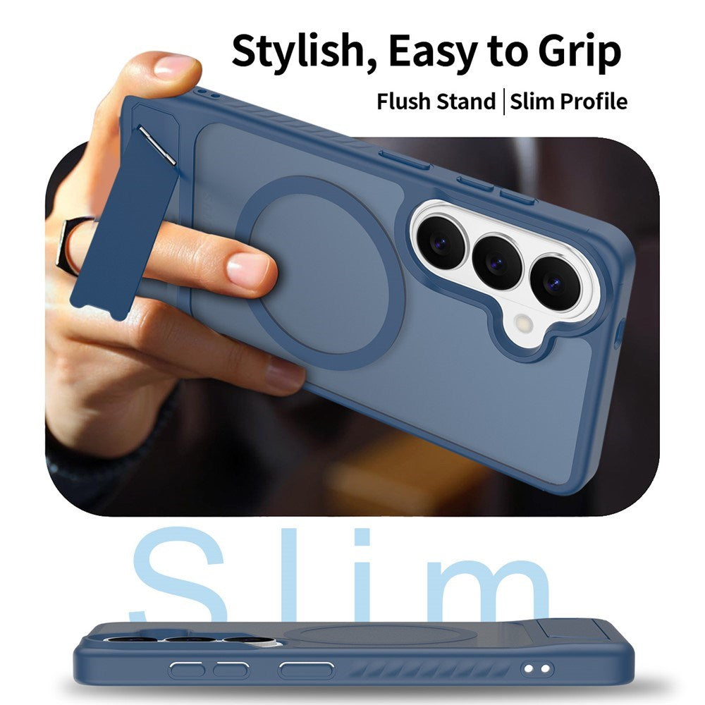 Samsung Galaxy S26 FE / S25 FE EIDERWOOD Hybrid Skal m. Kickstand - MagSafe Kompatibel - Blå