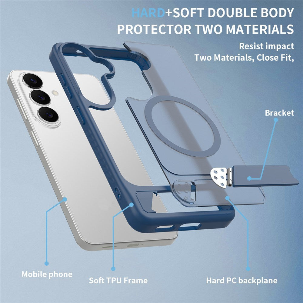 Samsung Galaxy S26 FE / S25 FE EIDERWOOD Hybrid Skal m. Kickstand - MagSafe Kompatibel - Blå