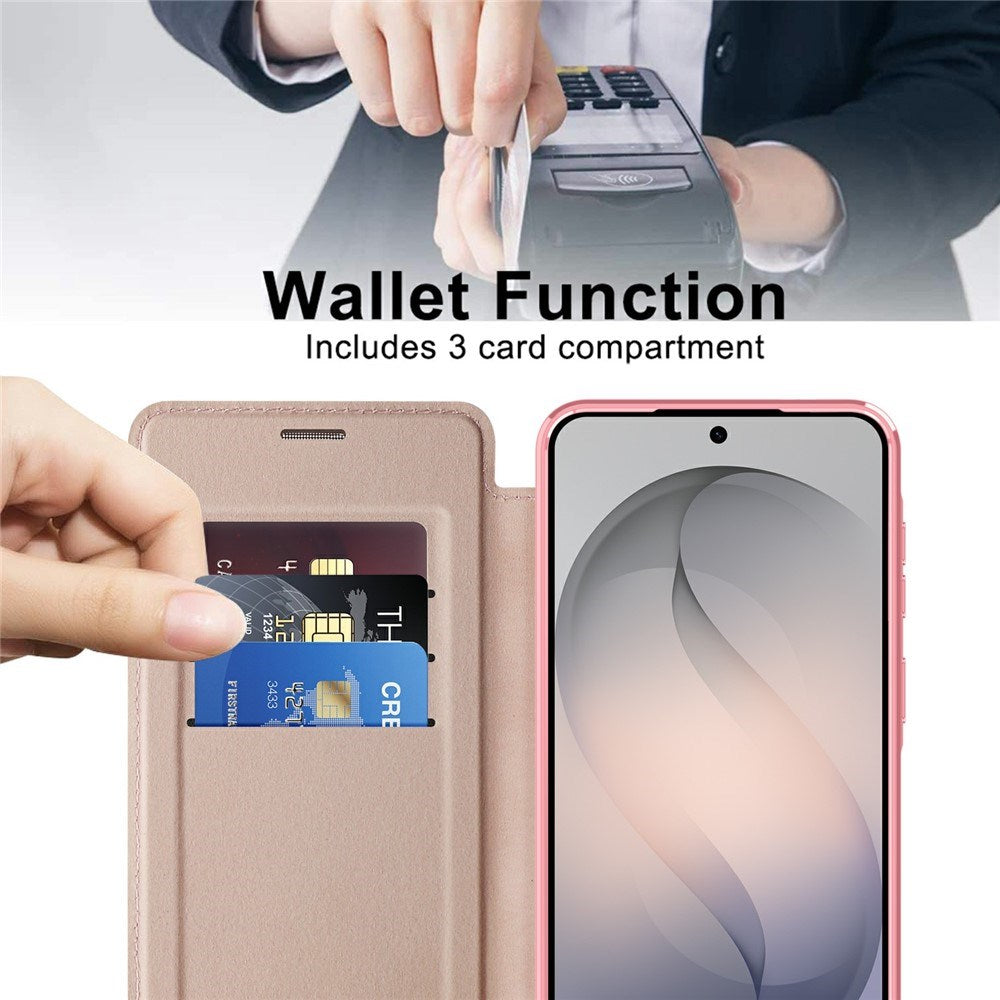 Samsung Galaxy S26 FE EIDERWOOD Fodral med RFID-blockering och Kameralinsskydd - Rosa / Transparent
