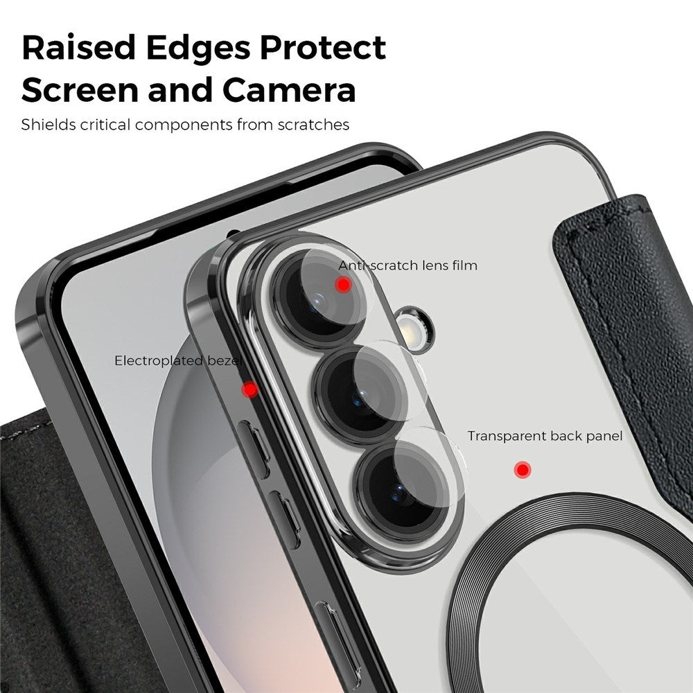 Samsung Galaxy S26 FE EIDERWOOD Fodral med RFID-blockering och Kameralinsskydd - Svart / Genomskinlig