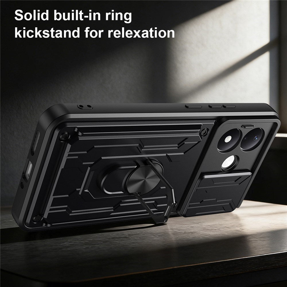 Xiaomi Redmi Note 17 (5G / 4G) EIDERWOOD Hybrid Hantverkar Skal m. Korthållare & Kameraslider - Svart