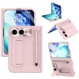 iPhone Fold EIDERWOO Skal med Skärmskydd, Kameraskydd och Stylus - Rosa