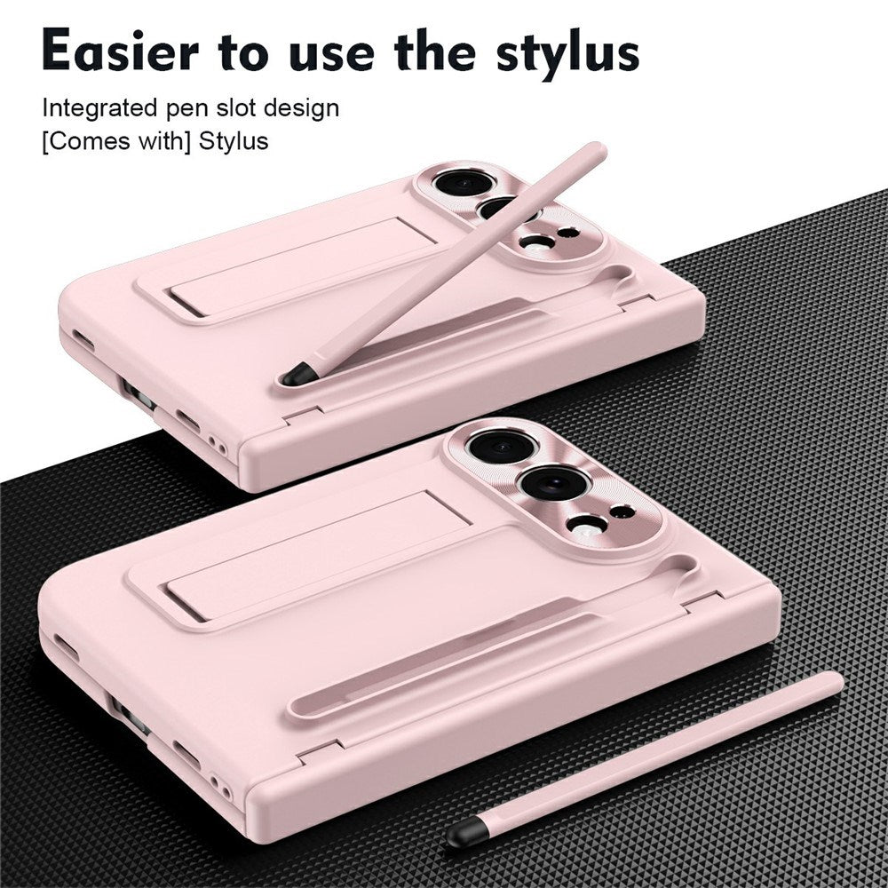iPhone Fold EIDERWOO Skal med Skärmskydd, Kameraskydd och Stylus - Rosa