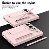 iPhone Fold EIDERWOO Skal med Skärmskydd, Kameraskydd och Stylus - Rosa