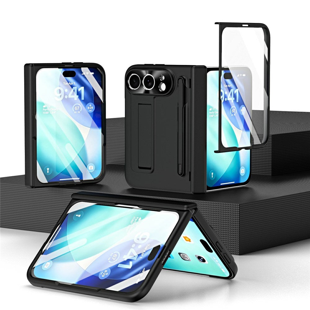 iPhone Fold EIDERWOO Skal med Skärmskydd, Kameraskydd och Stylus - Svart