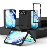 iPhone Fold EIDERWOO Skal med Skärmskydd, Kameraskydd och Stylus - Svart