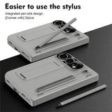iPhone Fold EIDERWOO Skal med Skärmskydd, Kameraskydd och Stylus - Grå
