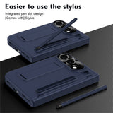 iPhone Fold EIDERWOO Skal med Skärmskydd, Kameraskydd och Stylus - Blå