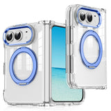 iPhone Fold EIDERWOOD Hybrid Skal med Kickstand - MagSafe Kompatibel - Transparent / Blå