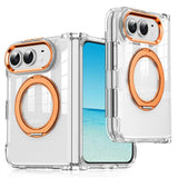 iPhone Fold EIDERWOOD Hybrid Skal med Kickstand - MagSafe Kompatibel - Transparent / Orange