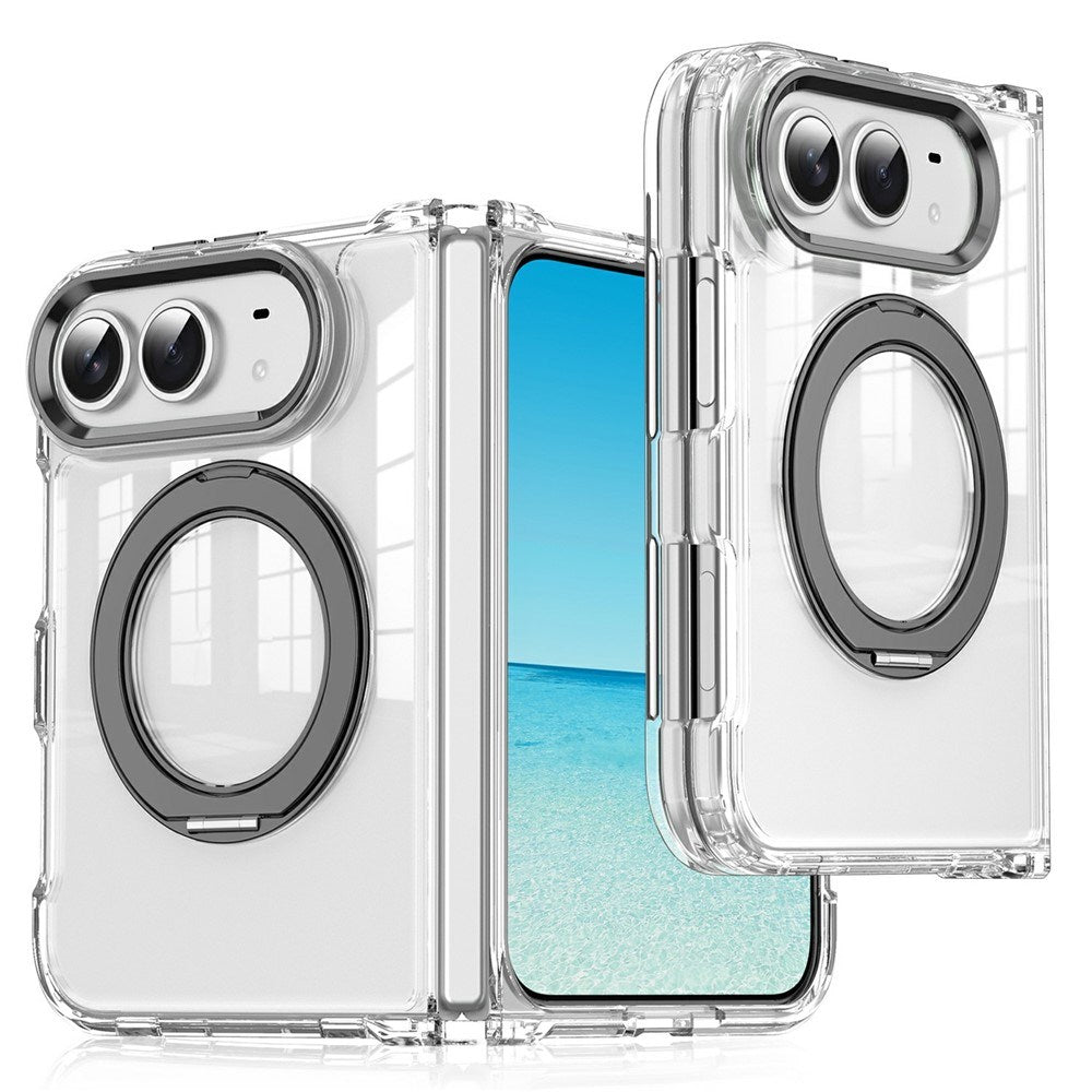 iPhone Duo EIDERWOOD Hybrid Skal med Kickstand - MagSafe Kompatibel - Transparent / Svart