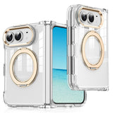iPhone Fold EIDERWOOD Hybrid Skal med Kickstand - MagSafe Kompatibel - Transparent / Guld