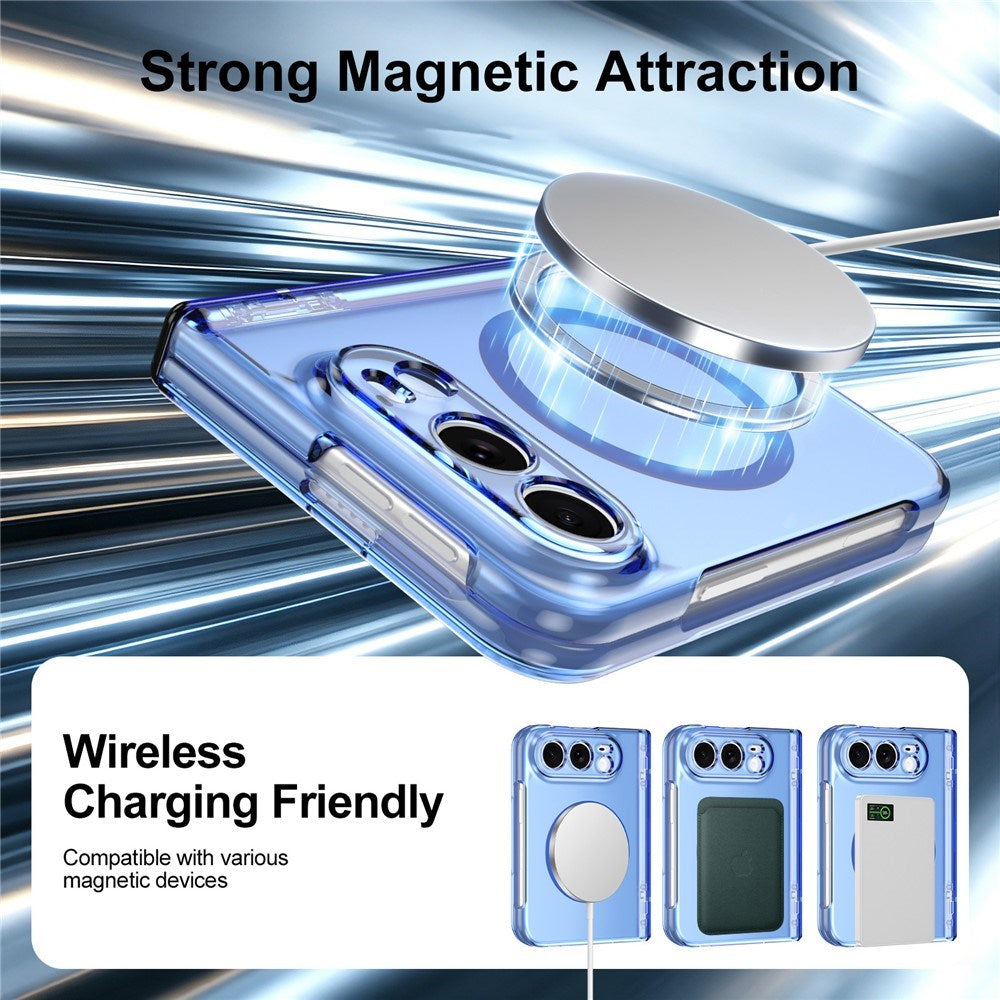 iPhone Fold EIDERWOOD Hybrid Skal med Skärmskydd - MagSafe Kompatibel - Genomskinlig / Blå
