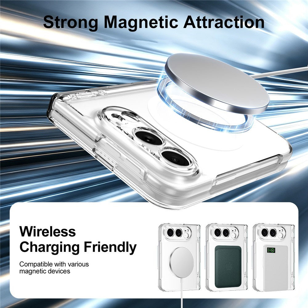 iPhone Fold EIDERWOOD Hybrid Skal med Skärmskydd - MagSafe Kompatibel - Genomskinlig / Vit