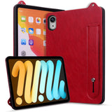 iPad Mini (2026) 8. Gen. EIDERWOOD Konstläder Bakside Skal m. Rem Kickstand - Röd