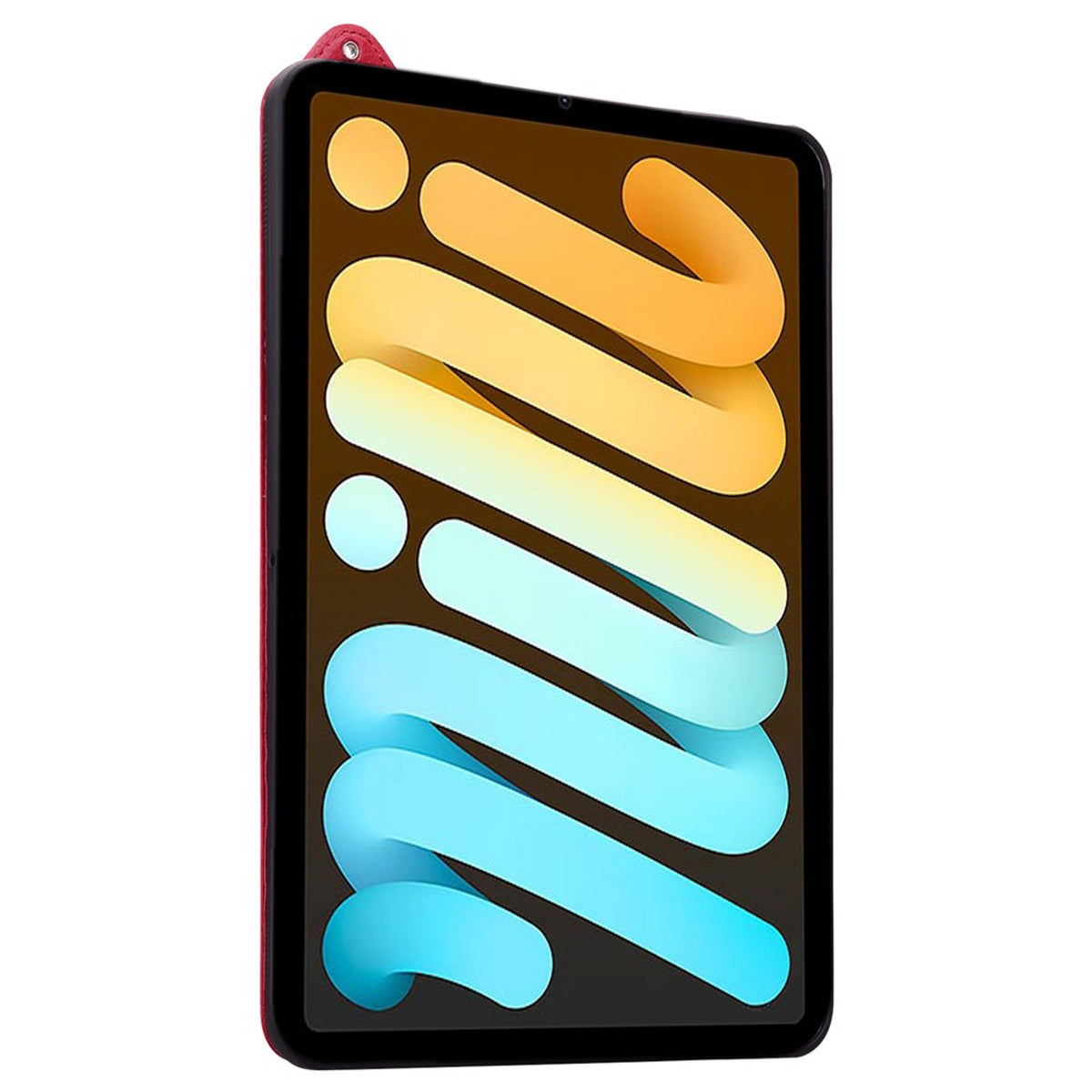 iPad Mini (2026) 8. Gen. EIDERWOOD Konstläder Bakside Skal m. Rem Kickstand - Röd