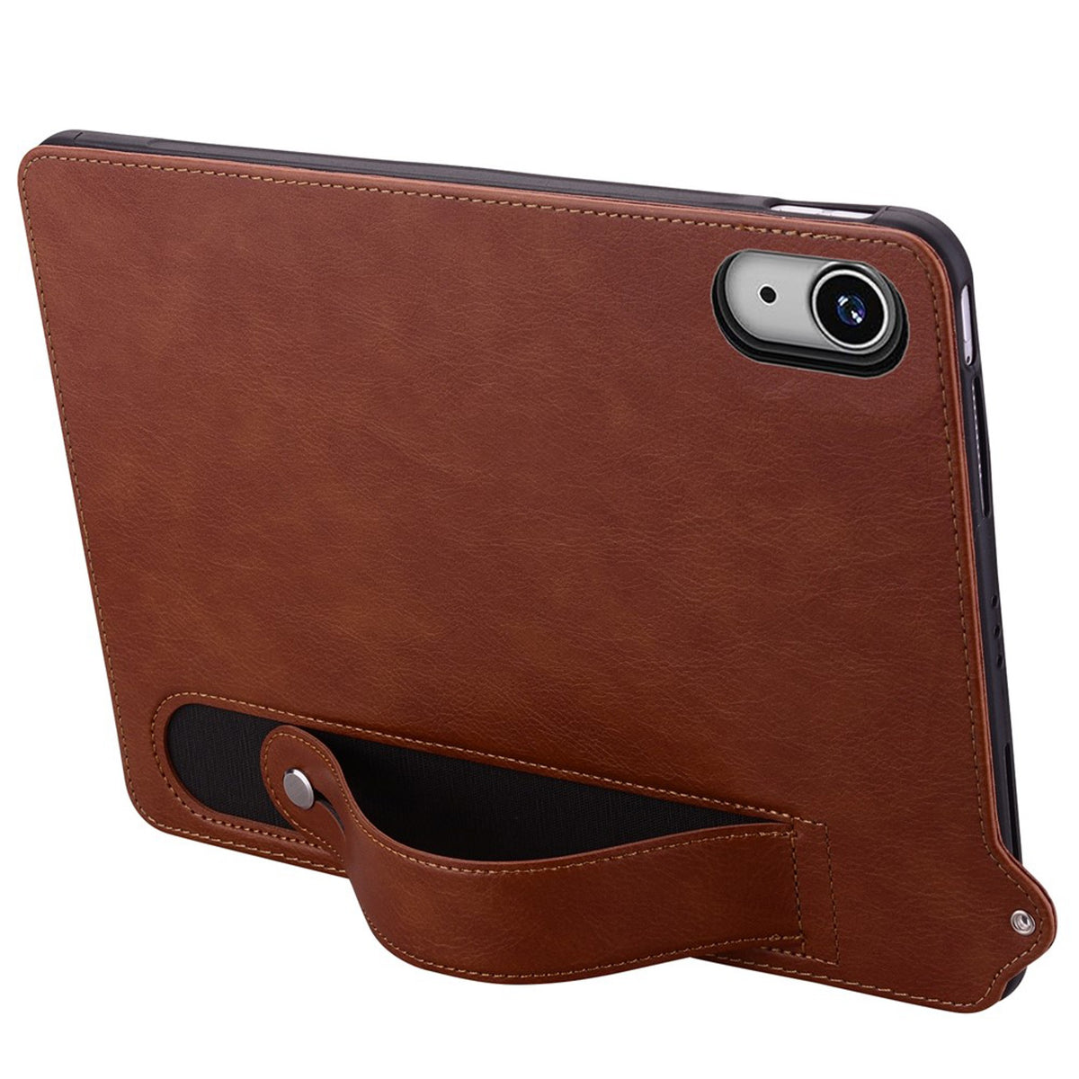 iPad Mini (2026) 8. Gen. EIDERWOOD Konstläder Bakside Skal m. Rem Kickstand - Brun