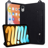iPad Mini (2026) 8. Gen. EIDERWOOD Konstläder Bakside Skal m. Rem Kickstand - Svart