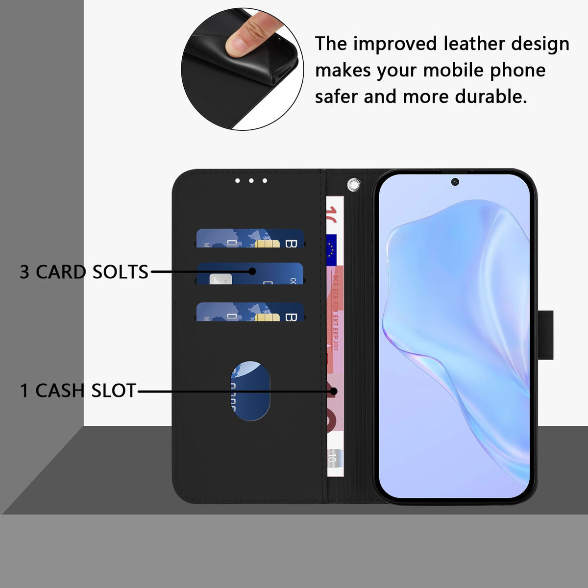 Xiaomi Redmi Note 17 (5G) EIDERWOOD Konstläder Fodral m. Rem - Svart