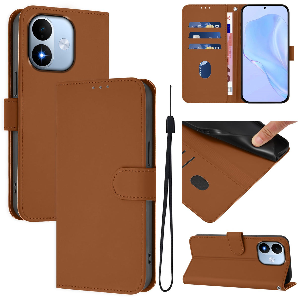 Xiaomi Redmi Note 17 (5G) EIDERWOOD Konstläder Fodral m. Rem - Brun