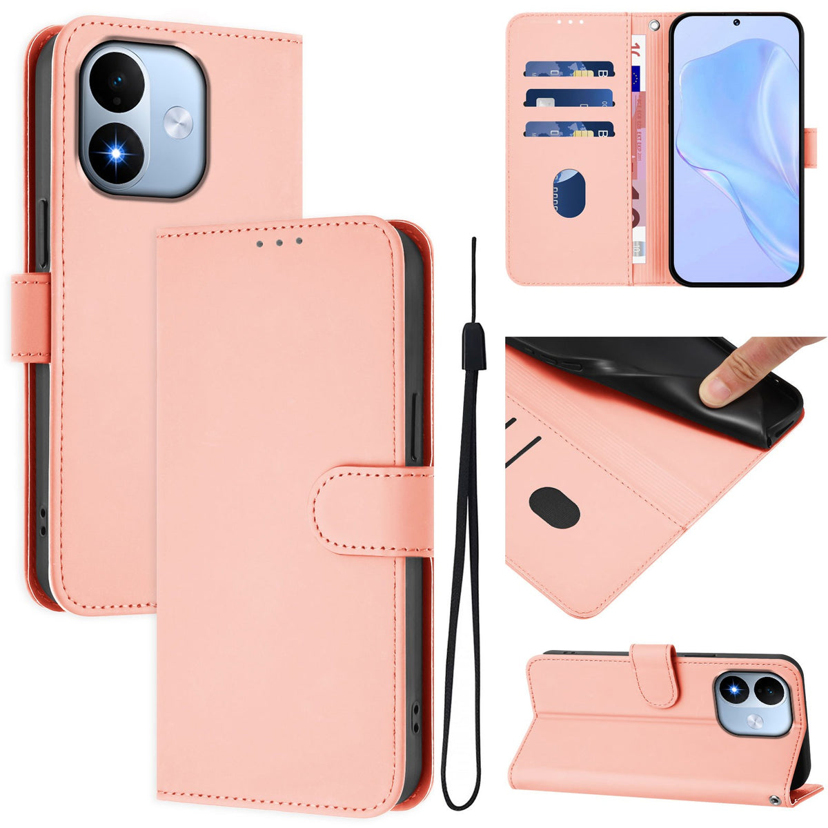 Xiaomi Redmi Note 17 (5G) EIDERWOOD Konstläder Fodral m. Rem - Rosa