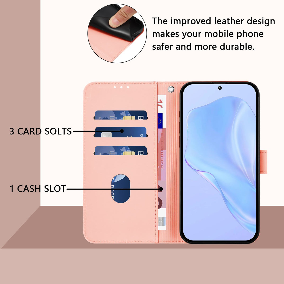Xiaomi Redmi Note 17 (5G) EIDERWOOD Konstläder Fodral m. Rem - Rosa