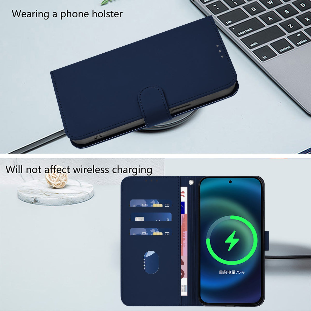 Xiaomi Redmi Note 17 (5G) EIDERWOOD Konstläder Fodral m. Rem - Blå