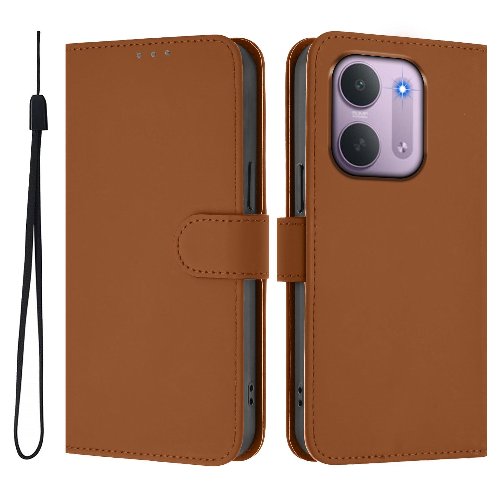 Xiaomi Redmi 17C (5G) EIDERWOOD Fodral i Konstläder med Rem - Brun
