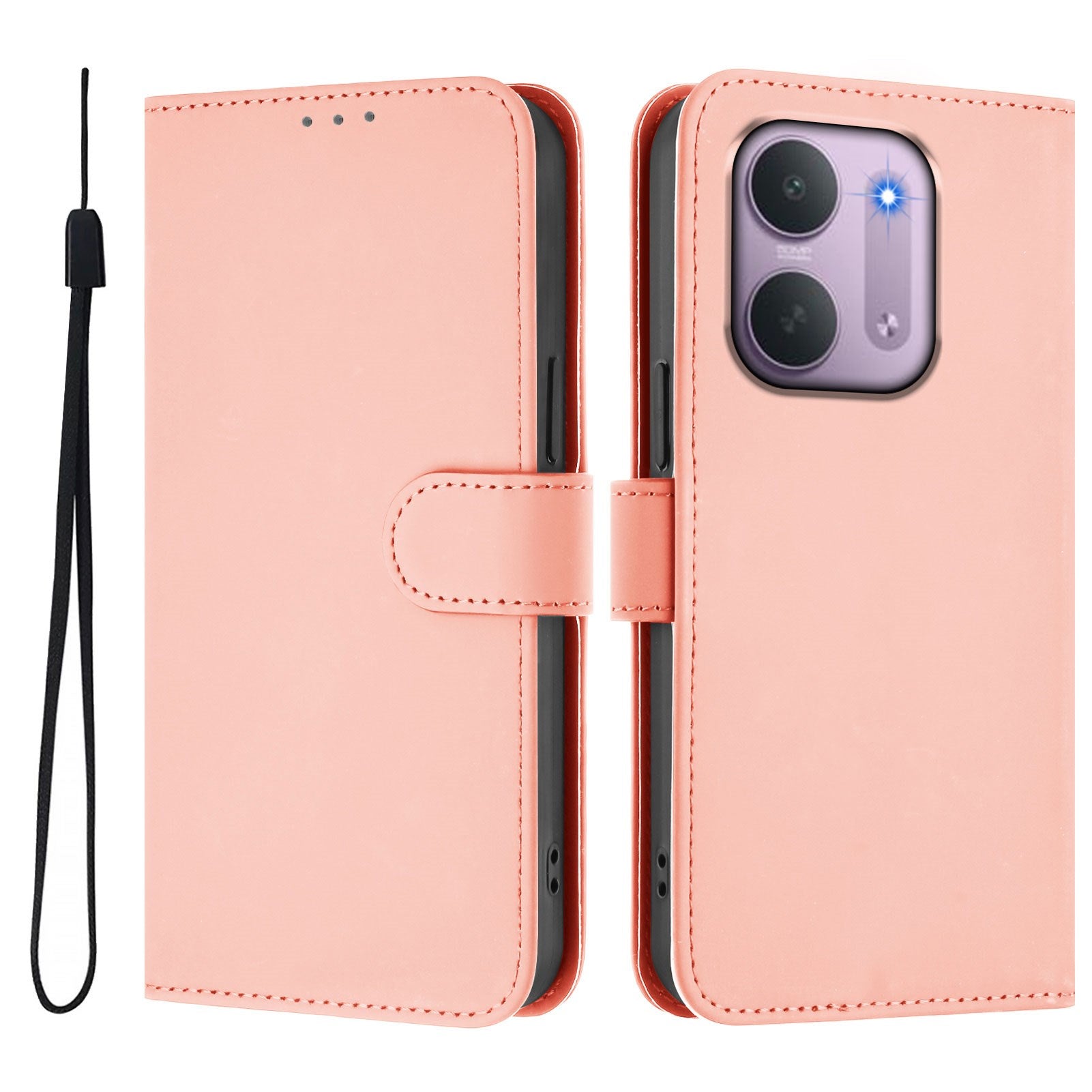 Xiaomi Redmi 17C (5G) EIDERWOOD Fodral i Konstläder med Rem - Rosa