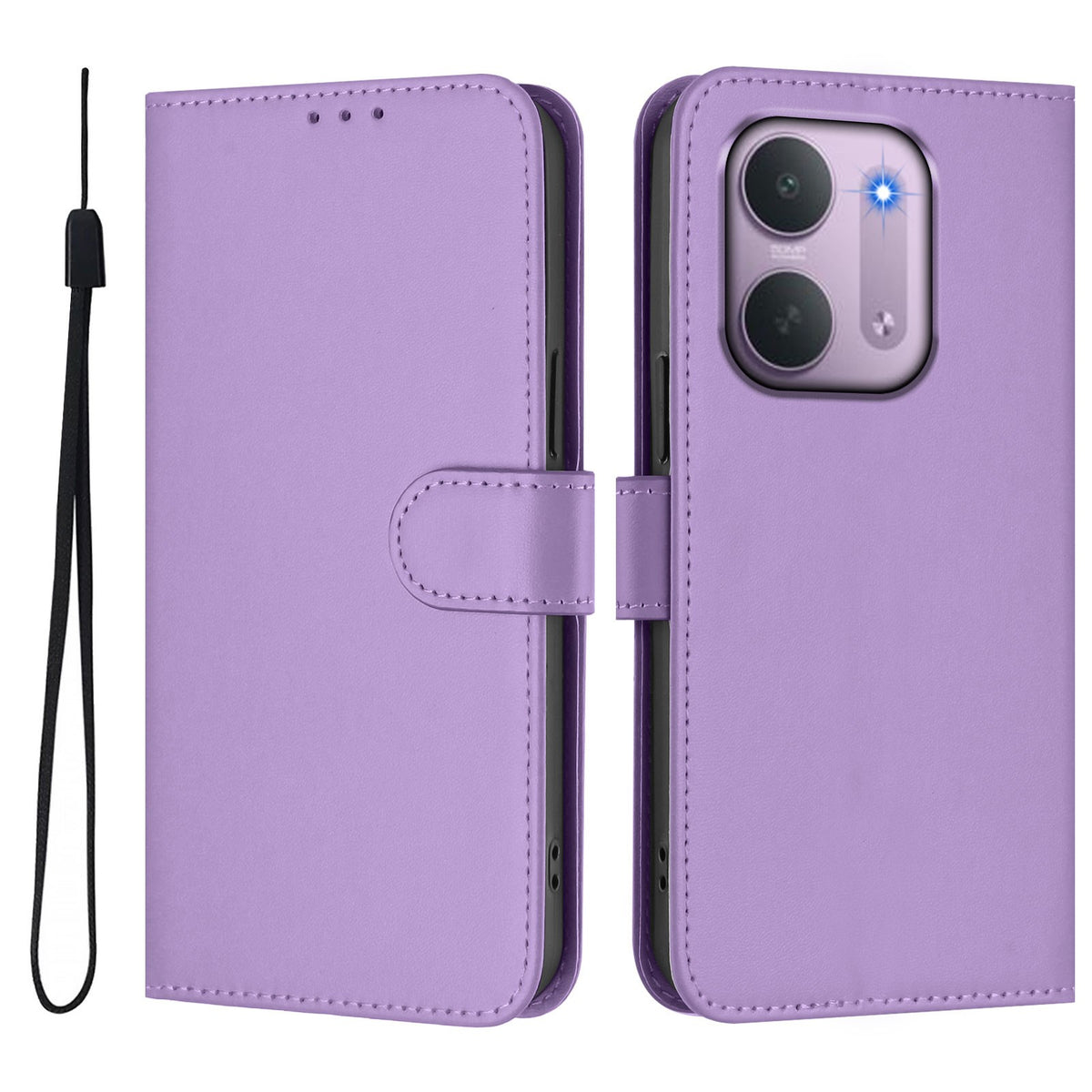 Xiaomi Redmi 17C (5G) EIDERWOOD Fodral i Konstläder med Rem - Lila