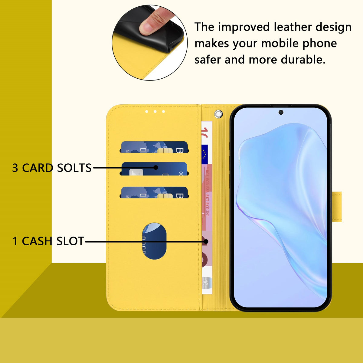 Xiaomi Redmi 17C (5G) EIDERWOOD Fodral i Konstläder med Rem - Gul