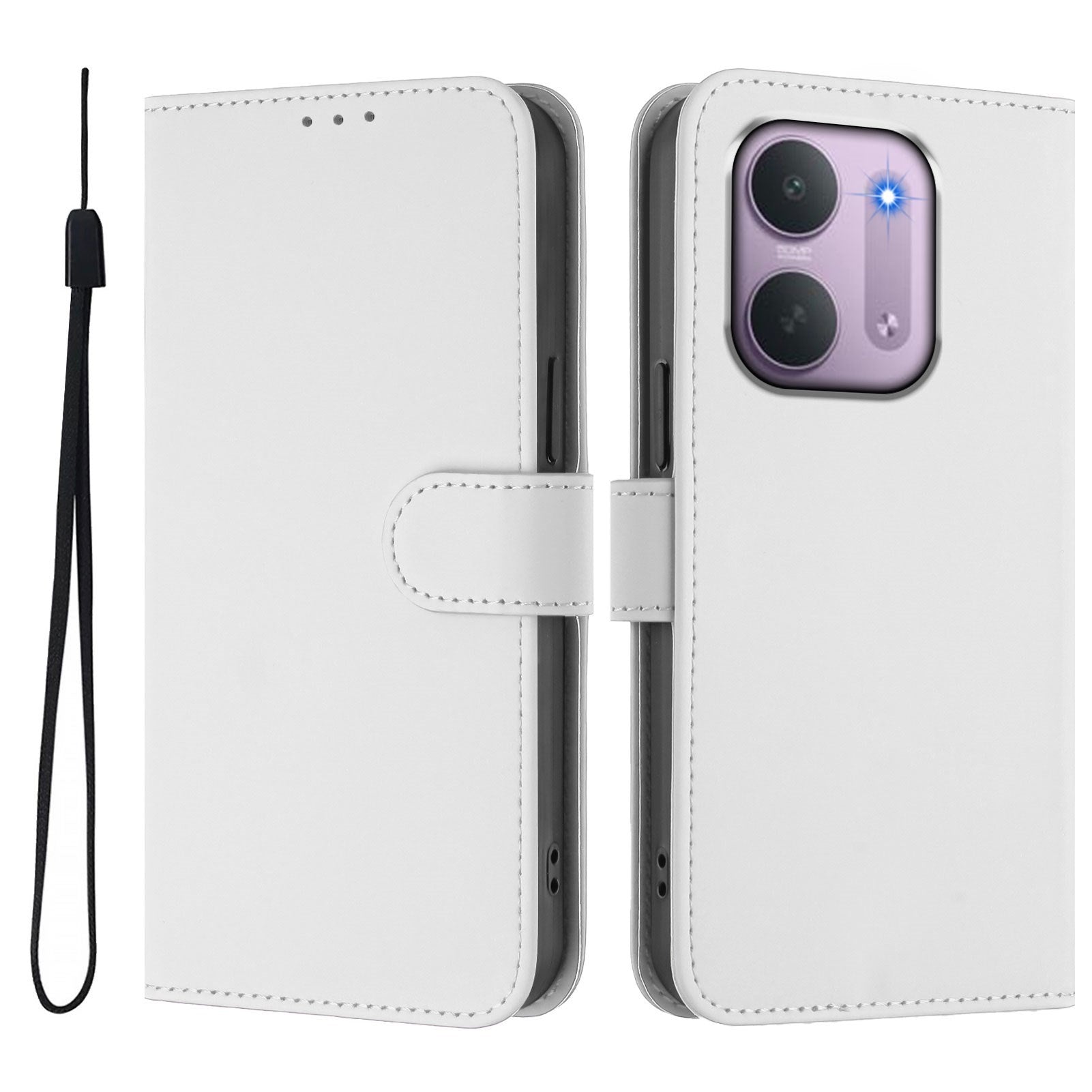 Xiaomi Redmi 17C (5G) EIDERWOOD Fodral i Konstläder med Rem - Vit
