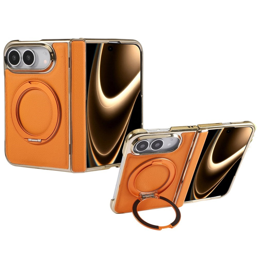 iPhone Duo EIDERWOOD Konstläder Bakside Skal m. Stödfunktion - MagSafe Kompatibel - Orange