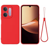 Xiaomi Redmi 17C (5G) EIDERWOOD Silikon Skal med Rem - Röd