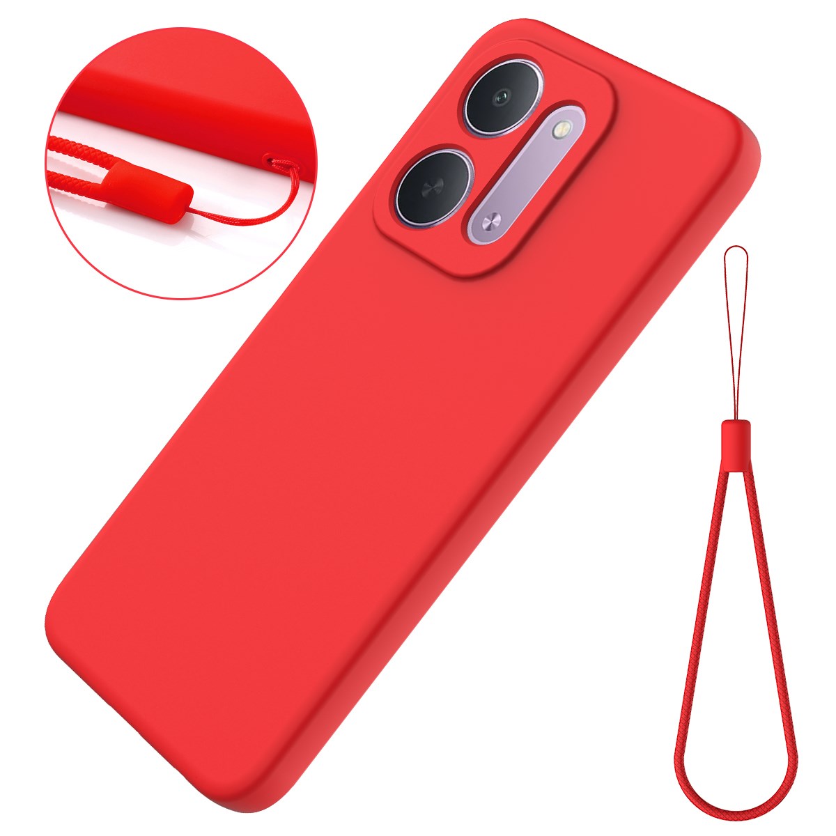 Xiaomi Redmi 17C (5G) EIDERWOOD Silikon Skal med Rem - Röd