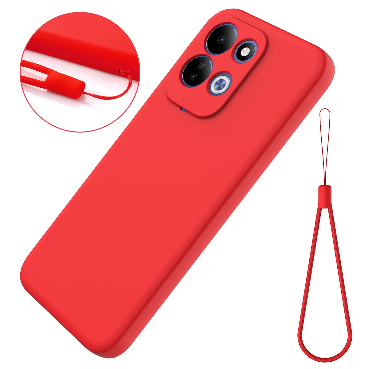 Xiaomi Redmi 17 (5G / 4G) EIDERWOOD Silikon Skal med Rem - Röd